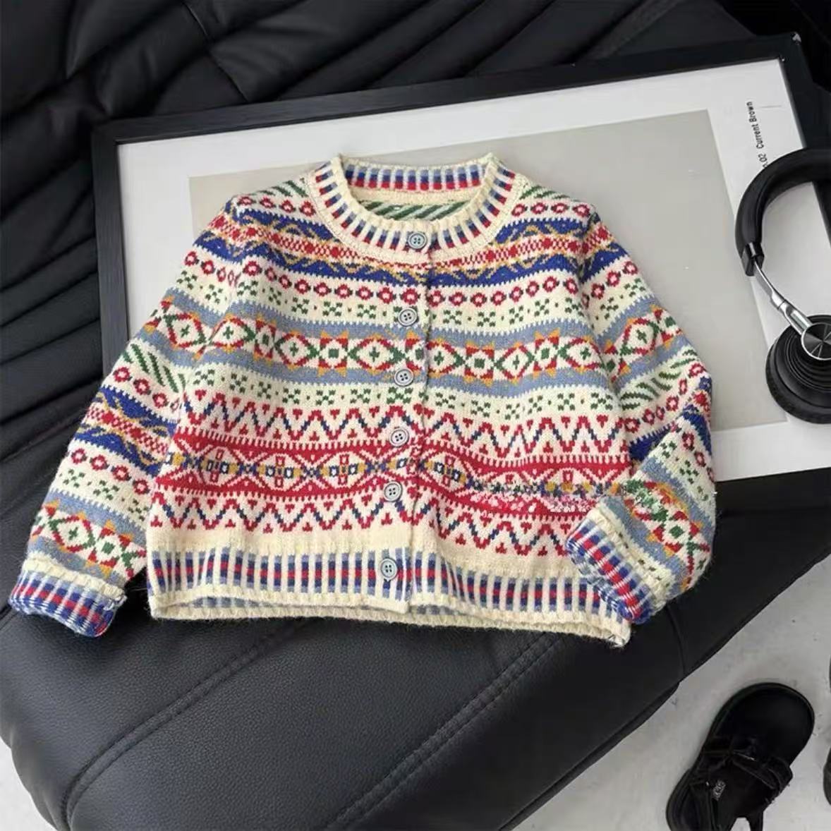 Kids Ethnic Fashion - Meisjesmode Gebreid Vest Herfst Winter Nieuwe