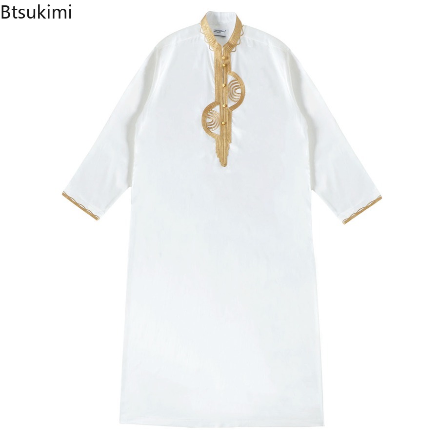 Kurta Men Cotton - Midden-Oosterse islamitische mannenkleding, losse kaftan, lange
