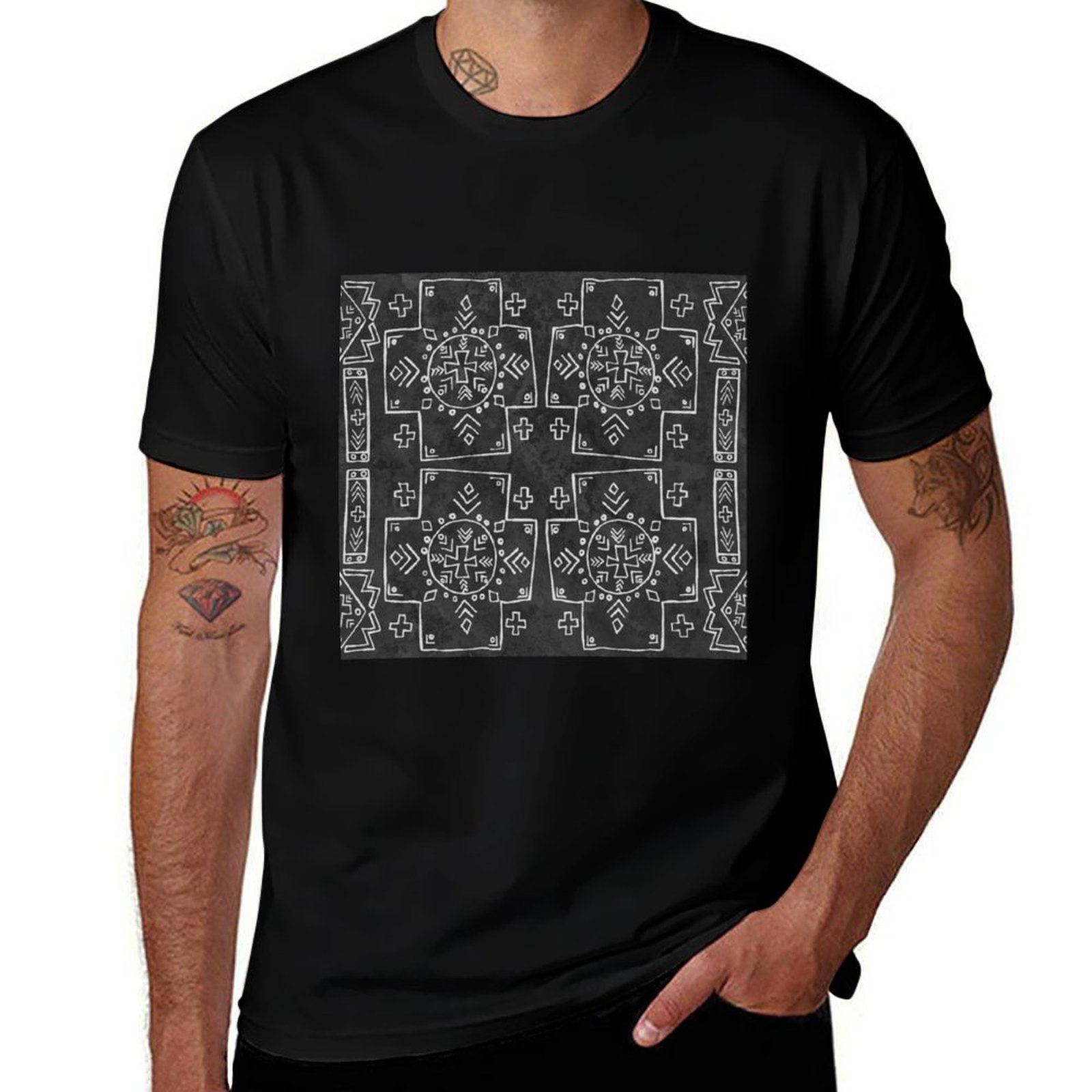 Mudcloth Print Top - Mali Tribal Mud Cloth, kruis en