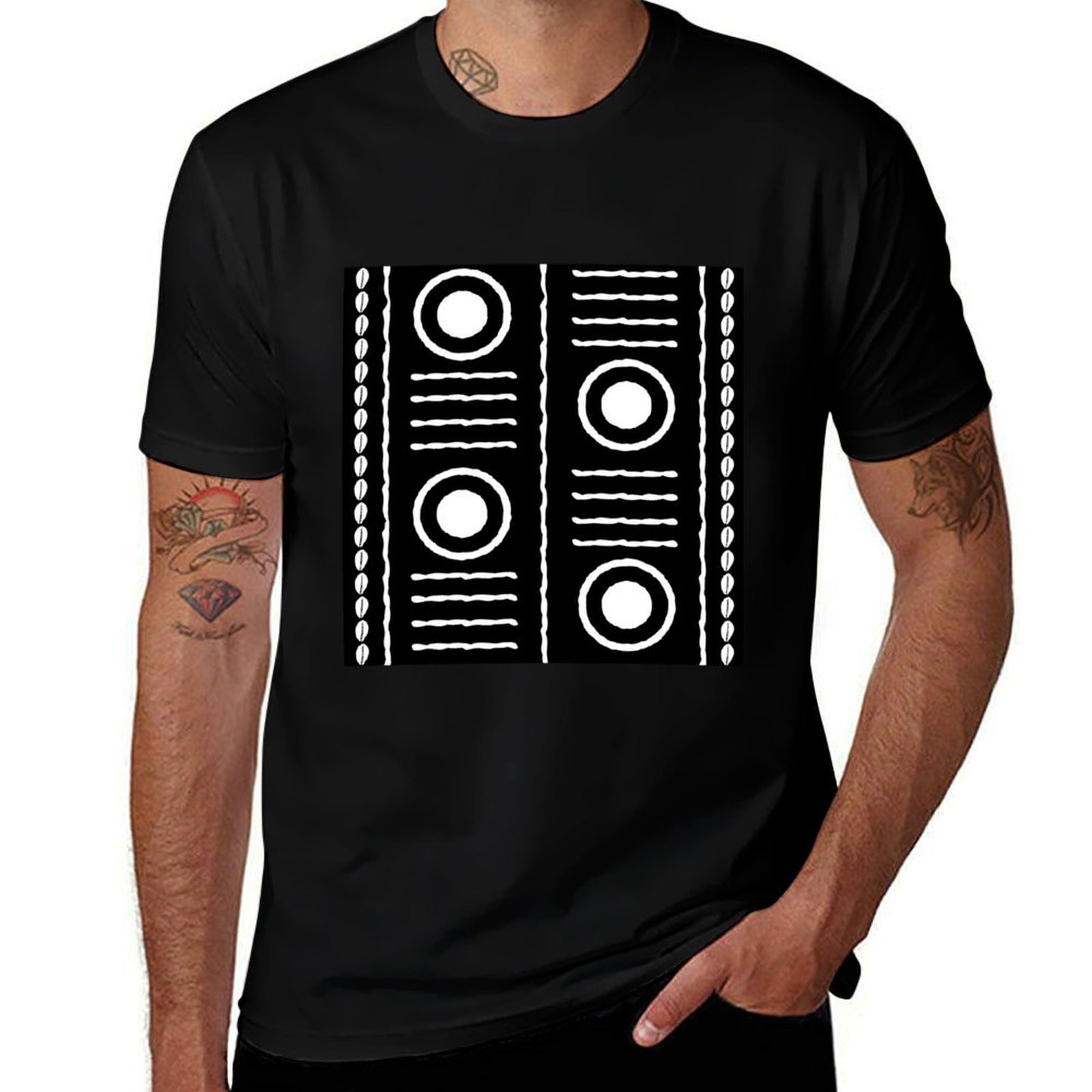 Mudcloth Print Top - Traditioneel Afrikaans modderdoekdesign T-shirt Grote maat