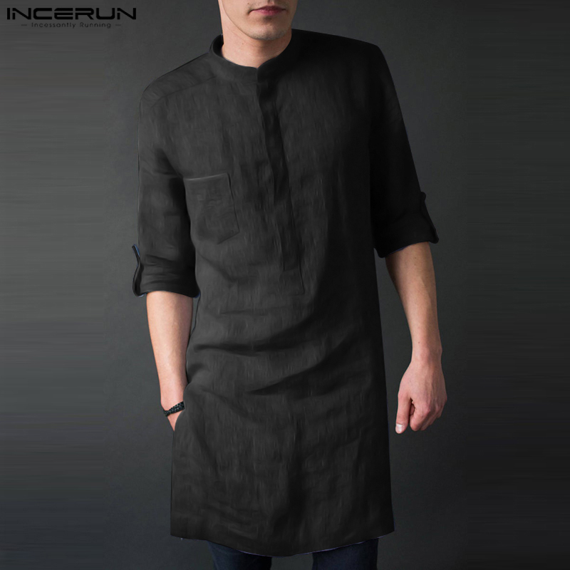 INCERUN mannen Lange Mouw Midi - Kurta Men Cotton recensie en prijs