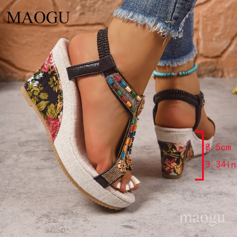 Boho sandalen met kralen en bl - Ethnic Modern Fashion recensie en prijs