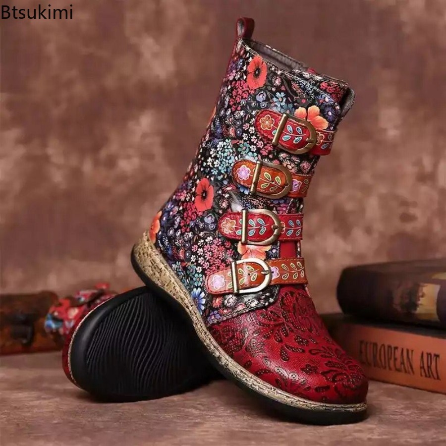 Dameslaarzen van leer met etni - Ethnic Modern Fashion recensie en prijs