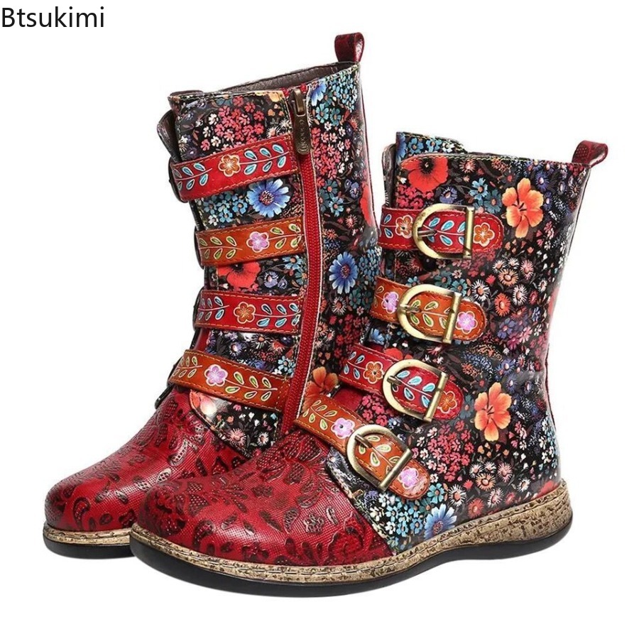 Dameslaarzen van leer met etni - Ethnic Modern Fashion recensie en prijs